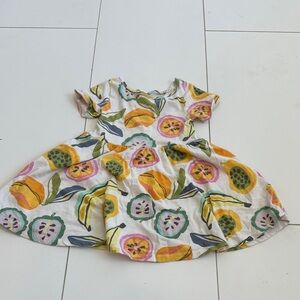 Tea collection Colorful Fruit Print Kids Dress 4 tropical passion fruit banana